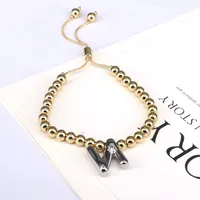 Copper Gold Plated Vintage Style Simple Style Plating Letter Bracelets sku image 10