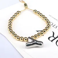 Copper Gold Plated Vintage Style Simple Style Plating Letter Bracelets sku image 21