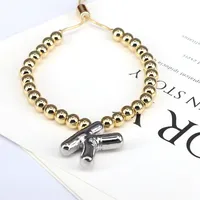 Copper Gold Plated Vintage Style Simple Style Plating Letter Bracelets sku image 8