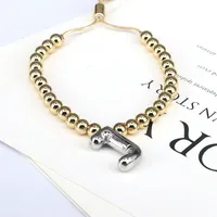 Copper Gold Plated Vintage Style Simple Style Plating Letter Bracelets sku image 25