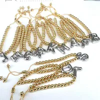 Copper Gold Plated Vintage Style Simple Style Plating Letter Bracelets main image 1