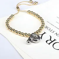 Copper Gold Plated Vintage Style Simple Style Plating Letter Bracelets sku image 12
