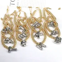 Copper Gold Plated Vintage Style Simple Style Plating Letter Bracelets main image 3