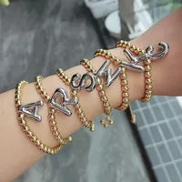 Copper Gold Plated Vintage Style Simple Style Plating Letter Bracelets main image 2