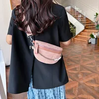 Women's Pu Leather Solid Color Punk Sewing Thread Dumpling Shape Zipper Shoulder Bag sku image 2