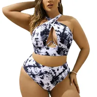 Women's Solid Color Floral 2 Pieces Set Plus Size Swimwear Swimwear main image 5