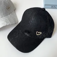 Women's Vacation Sweet Heart Shape Crochet Lace Rhinestone Curved Eaves Baseball Cap main image 5