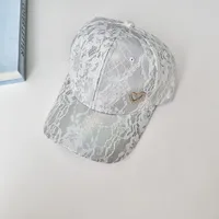 Women's Vacation Sweet Heart Shape Crochet Lace Rhinestone Curved Eaves Baseball Cap sku image 1