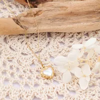 Wholesale Jewelry Simple Style Geometric Natural Stone 18K Gold Plated Inlay Pendant Necklace main image 2