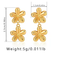 1 Pair Elegant Lady Sweet Geometric Flower Plating Copper 18K Gold Plated Ear Studs main image 6