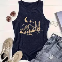 Women's Racerback Tank Tops Tank Tops Printing Streetwear Star Moon main image 3
