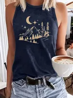 Women's Racerback Tank Tops Tank Tops Printing Streetwear Star Moon sku image 7