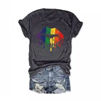 Women's T-shirt Short Sleeve T-Shirts Printing Streetwear Mouth main image 1