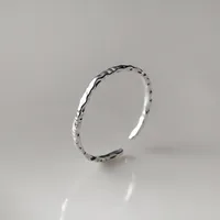 Silver Plated 925 Sterling Silver Solid Color Open Rings main image 3