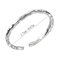 Silver Plated 925 Sterling Silver Solid Color Open Rings main image 4