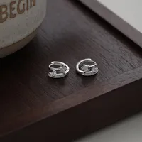 1 Pair 925 Sterling Silver Zircon Star Ear Studs main image 1