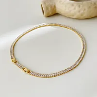 Fashion Geometric Copper 18K Gold Plated Zircon Necklace In Bulk sku image 2