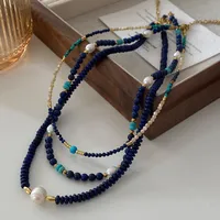 Japanese Style Geometric Natural Stone Freshwater Pearl Necklace In Bulk main image 3