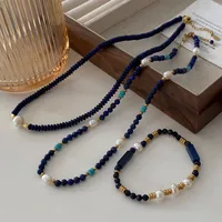 Japanese Style Geometric Natural Stone Freshwater Pearl Necklace In Bulk main image 4