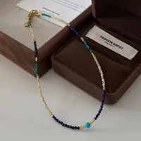 Japanese Style Geometric Natural Stone Freshwater Pearl Necklace In Bulk sku image 1