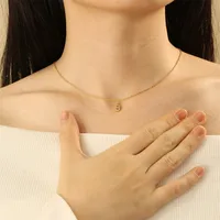 Copper Fashion Diamond Letter Necklace main image 3