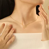 Copper Fashion Diamond Letter Necklace main image 2