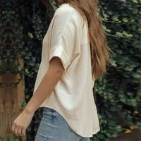 Women's Blouse Short Sleeve T-Shirts Simple Style Solid Color main image 3