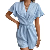 Women's Short Sleeve Bodysuits Simple Style Stripe Solid Color main image 2