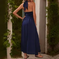 Women's Regular Dress Vacation Halter Neck Sleeveless Solid Color Midi Dress Holiday Daily Date main image 2