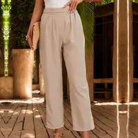 Women's Holiday Daily Simple Style Solid Color Full Length Woven Casual Pants main image 4