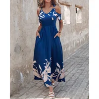 Women's Swing Dress Streetwear V Neck Short Sleeve Flower Maxi Long Dress Holiday Outdoor Date main image 1