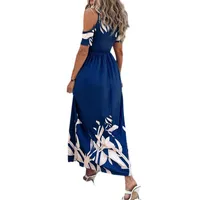 Women's Swing Dress Streetwear V Neck Short Sleeve Flower Maxi Long Dress Holiday Outdoor Date main image 5