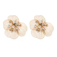 1 Pair Casual Vacation Flower Plating Alloy Gold Plated Silver Plated Ear Studs sku image 1