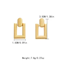 1 Pair Modern Style Simple Style Commute Rectangle Plating 304 Stainless Steel Gold Plated Ear Studs sku image 1