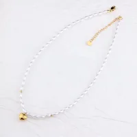 Freshwater Pearl 18K Gold Plated Simple Style Heart Shape Pendant Necklace main image 3