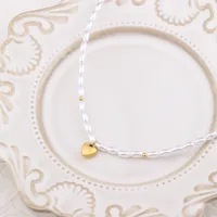 Freshwater Pearl 18K Gold Plated Simple Style Heart Shape Pendant Necklace main image 2