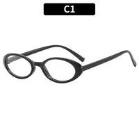 Hip-Hop Color Block Ac Oval Frame Full Frame Women's Sunglasses sku image 1
