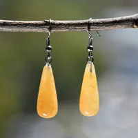 1 Pair Simple Style Water Droplets Alloy Natural Stone Drop Earrings sku image 1