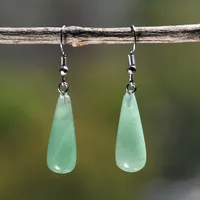 1 Pair Simple Style Water Droplets Alloy Natural Stone Drop Earrings sku image 2