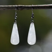 1 Pair Simple Style Water Droplets Alloy Natural Stone Drop Earrings sku image 6