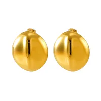 1 Piece Simple Style Classic Style Round Heart Shape Plating 304 Stainless Steel 18K Gold Plated Ear Studs main image 2