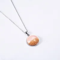 304 Stainless Steel 18K Gold Plated Casual Simple Style Plating Round Earrings Necklace sku image 1
