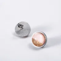 304 Stainless Steel 18K Gold Plated Casual Simple Style Plating Round Earrings Necklace sku image 2
