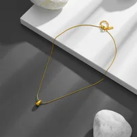 304 Stainless Steel Titanium Steel 18K Gold Plated Simple Style Plating Water Droplets Pendant Necklace main image 3