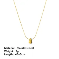 304 Stainless Steel Titanium Steel 18K Gold Plated Simple Style Plating Water Droplets Pendant Necklace main image 2