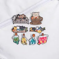 Cartoon Style Cute Animal Cat Magic Medicine Bottle Alloy Stamping Stoving Varnish Plating Unisex Brooches main image 2