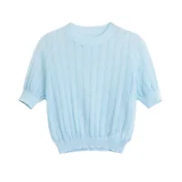Women's Knitwear Long Sleeve T-Shirts Simple Style Solid Color main image 4