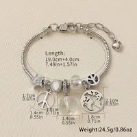 Wholesale Jewelry Sweet Simple Style Rose Butterfly High Heel Arylic Alloy Copper Rhinestones Enamel Inlay Carving Bracelets main image 4