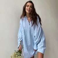 Home Simple Style Solid Color Cotton Pajama Sets main image 5