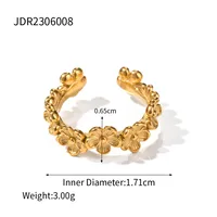 304 Stainless Steel 18K Gold Plated Sweet Enamel Plating Flower Rings sku image 10